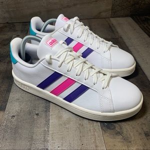 Adidas Grand Court White Pink Women Casual Shoes